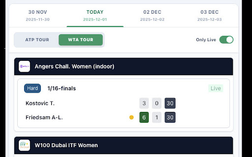 Tennis Live Scores screenshot