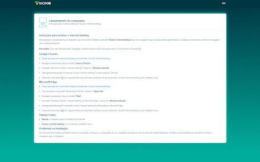 Sicoob | Internet banking screenshot