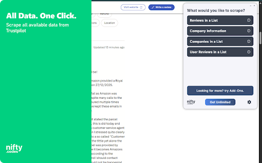 T-Reviews Scraper: Export Reviews, Companies, Ratings & More screenshot