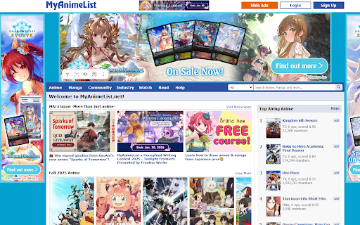 MyAnimeList screenshot