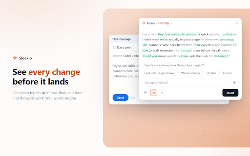 Voice to Text (Whisper) + AI Writing — Sleekio screenshot
