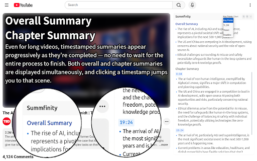 Summfinity for YouTube - Summaries Unlimited screenshot