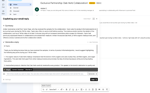Keble | Email Assistant screenshot