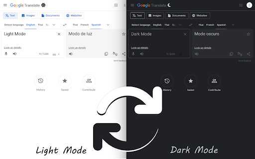 Dark Mode For Google Translate screenshot