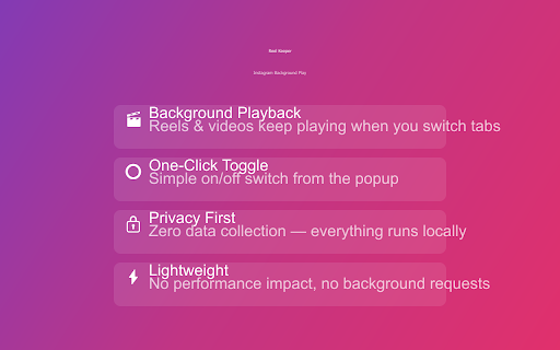 Reel Keeper — Instagram Background Play screenshot