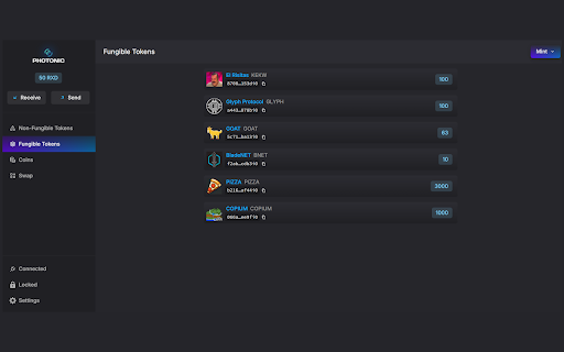 Photonic Wallet screenshot