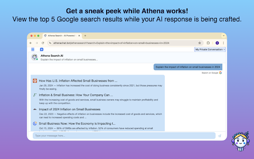 Athena ChatGPT Google Search AI Assistant screenshot