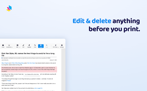 PrintFriendly: Reader Mode, PDF Editor, Save as PDF & Screenshot screenshot