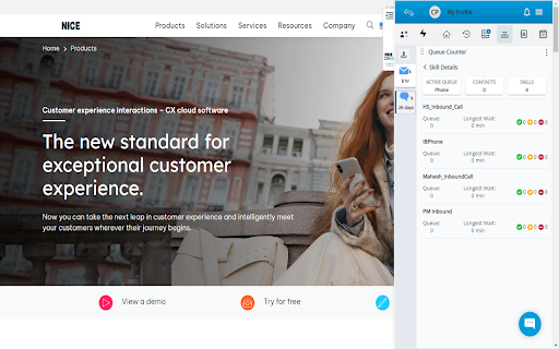 CXone Agent Extension screenshot