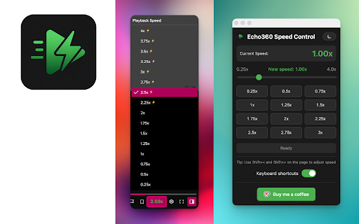 Echo360 Speed Control - Faster Lectures screenshot