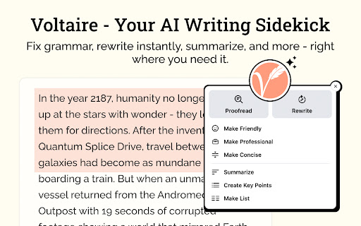 Voltaire - AI Writing Tools screenshot