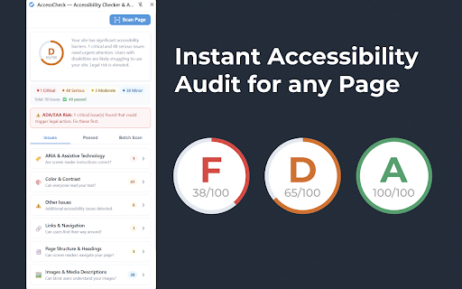 AccessCheck — Website Accessibility Checker, WCAG & ADA Audit screenshot