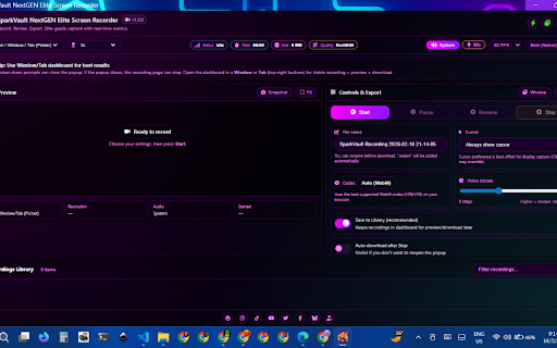 SparkVault NextGEN Elite Screen Recorder screenshot