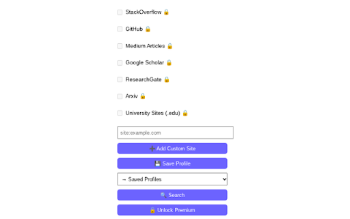 Google Search Filter screenshot