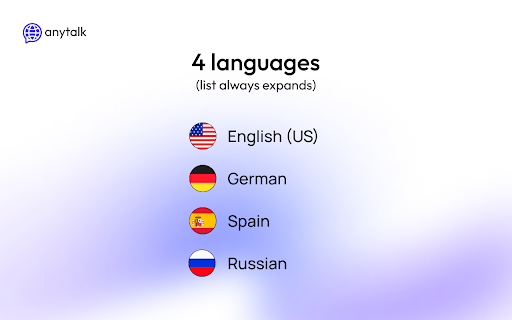 Anytalk: Real-time translator and voiceover screenshot