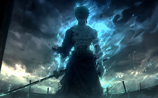 Zoro Blue Flame One Piece Live Wallpaper screenshot