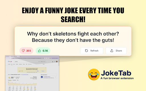 JokeTab: Fun jokes for you - Free money for charity screenshot