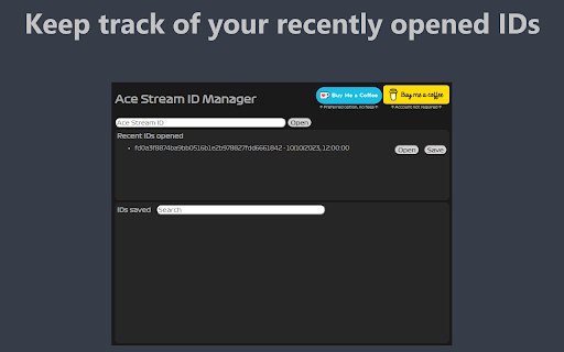 Ace Stream ID Manager screenshot