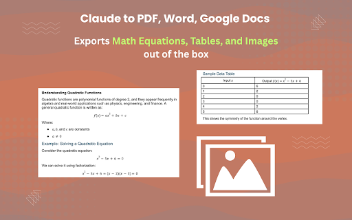 Claude to PDF, Word and Google Docs screenshot