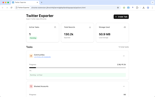 Twitter Exporter screenshot