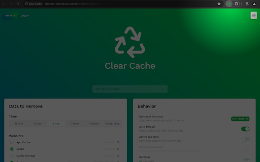 Clear Cache screenshot