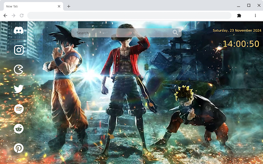 Naruto, Luffy, and Son Goku in the Ruined City - Legends Unite! screenshot