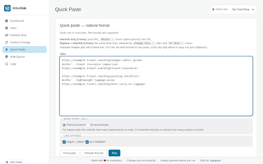 WordPress Blog Interlink screenshot