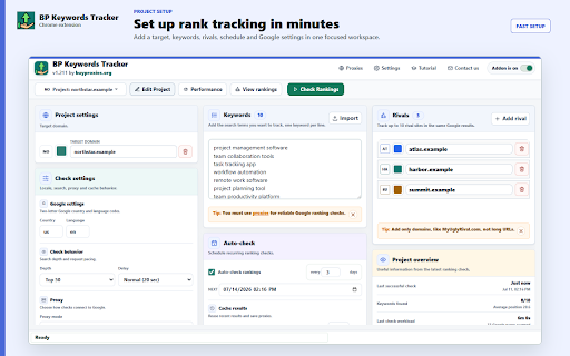 BP Keywords Tracker screenshot