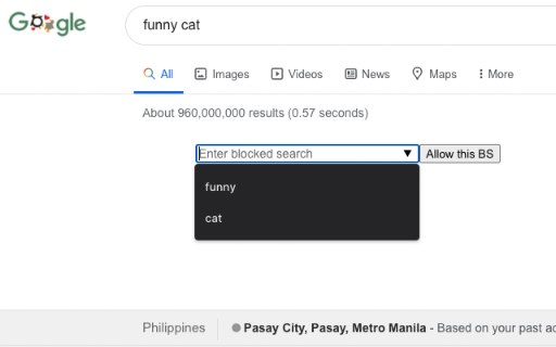 Blocked Search screenshot
