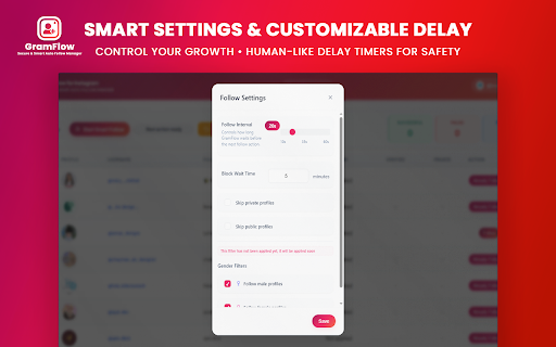 GramFlow for Instagram - Smart Auto Follow Manager screenshot