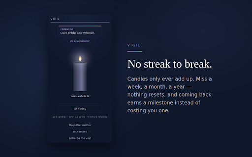Vigil — light a candle screenshot