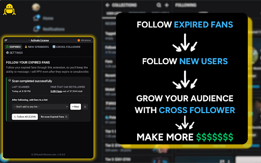 OnlyFans Expired Fans Follower & Follow Bot screenshot