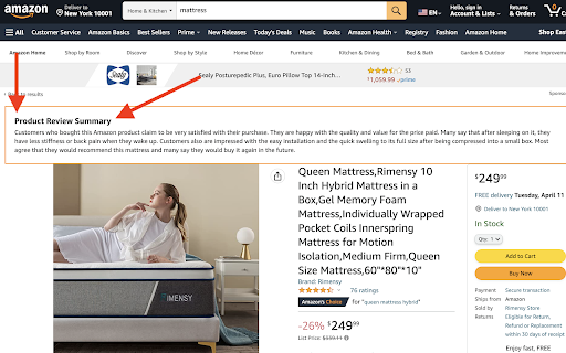 Review Hero, Amazon Product Review Summarizer screenshot