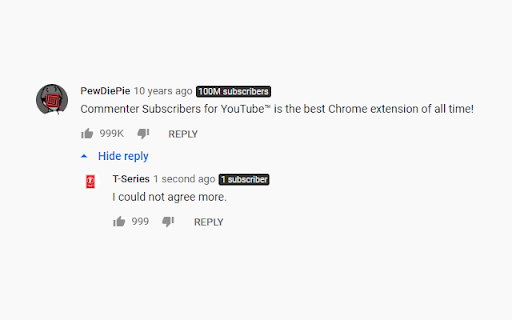 Subscriber Count on Comments for YouTube™ screenshot