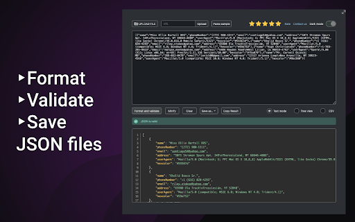 JSON Formatter screenshot