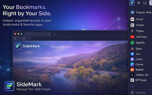 SideMark - Manage Apps, Bookmarks in Sidebar screenshot