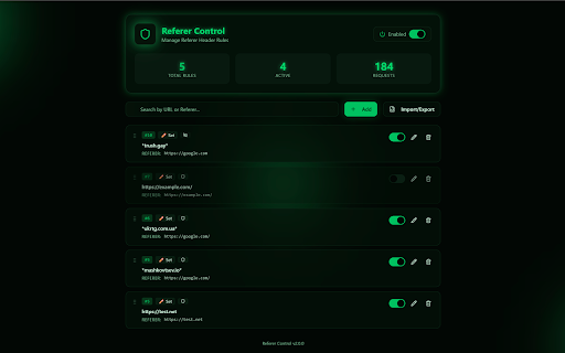 Referer Control screenshot