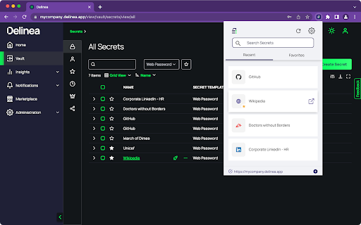 Delinea Web Password Filler screenshot
