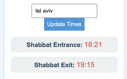 Shabbat Times screenshot