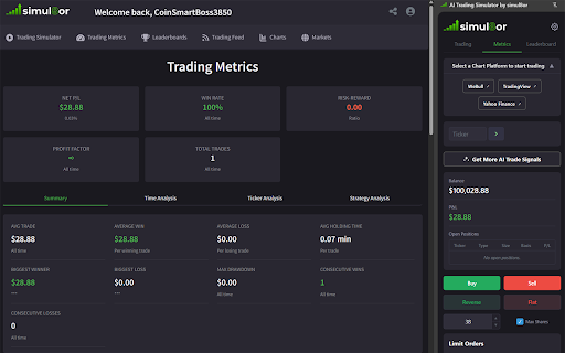 AI Trading Simulator by simul8or screenshot