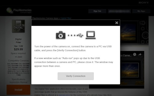 PlayMemories Camera Apps Downloader screenshot
