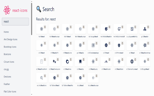 React Icons SVG Grabber screenshot