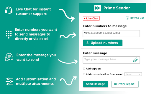 Prime Sender - Free WhatsApp Web Message Sender screenshot
