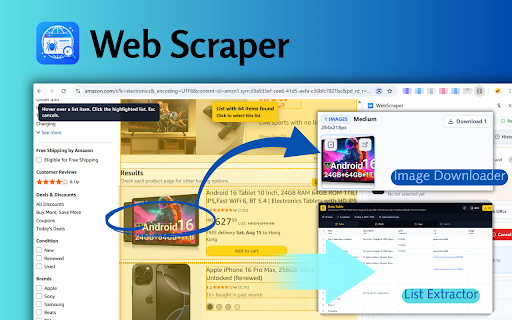 WebScraper Assistant - List Extractor & Image Downloader screenshot