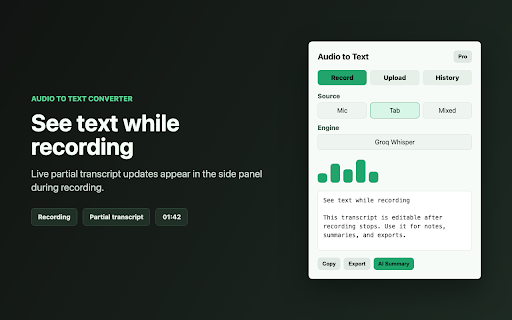 Audio to Text - AI Transcription screenshot