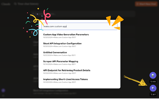 Claude Chat Search screenshot