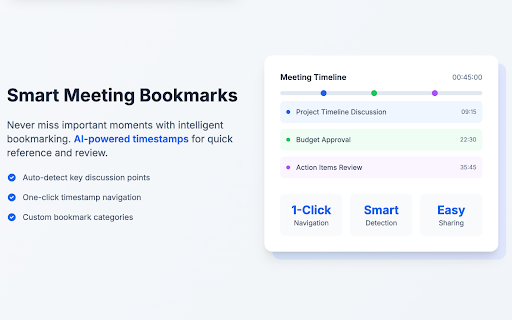 Free Google Meet Note: Live Transcription & Translate & Summary, Bookmark screenshot
