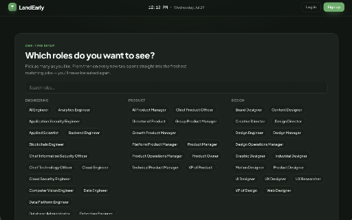 LandEarly: New Tab Job Feed & Decoder screenshot