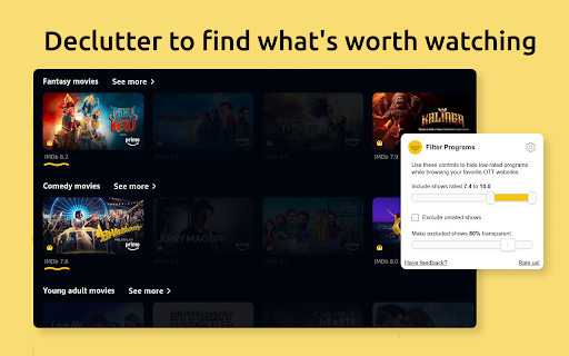 Sift: IMDB on Netflix, IMDB on Prime, etc. etc. screenshot