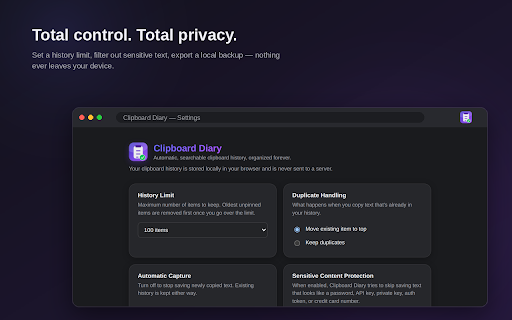Clipboard Diary - Copy History Saved Automatically screenshot